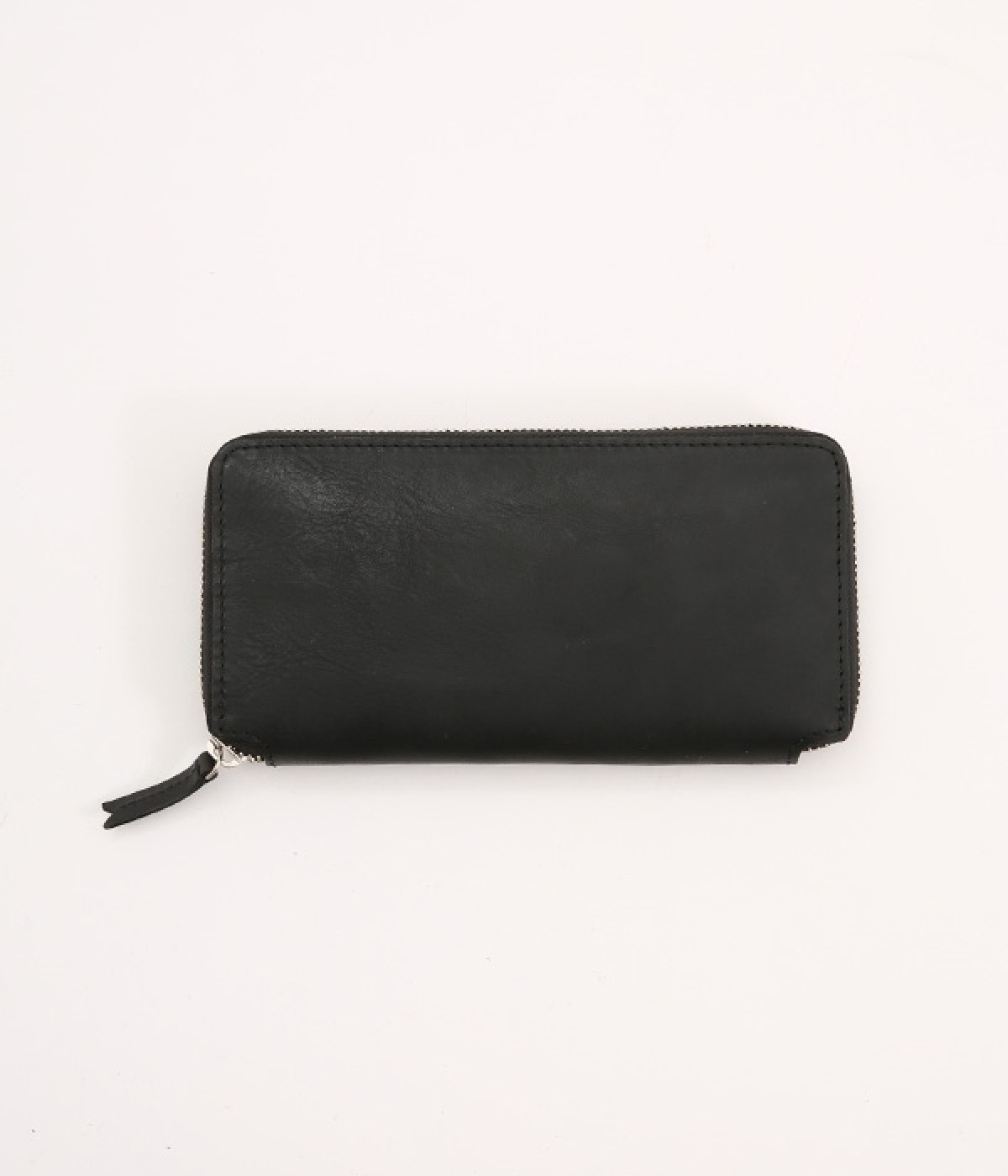 オイルレザー　ラウンドロングウォレット(ブラック-ONESIZE)