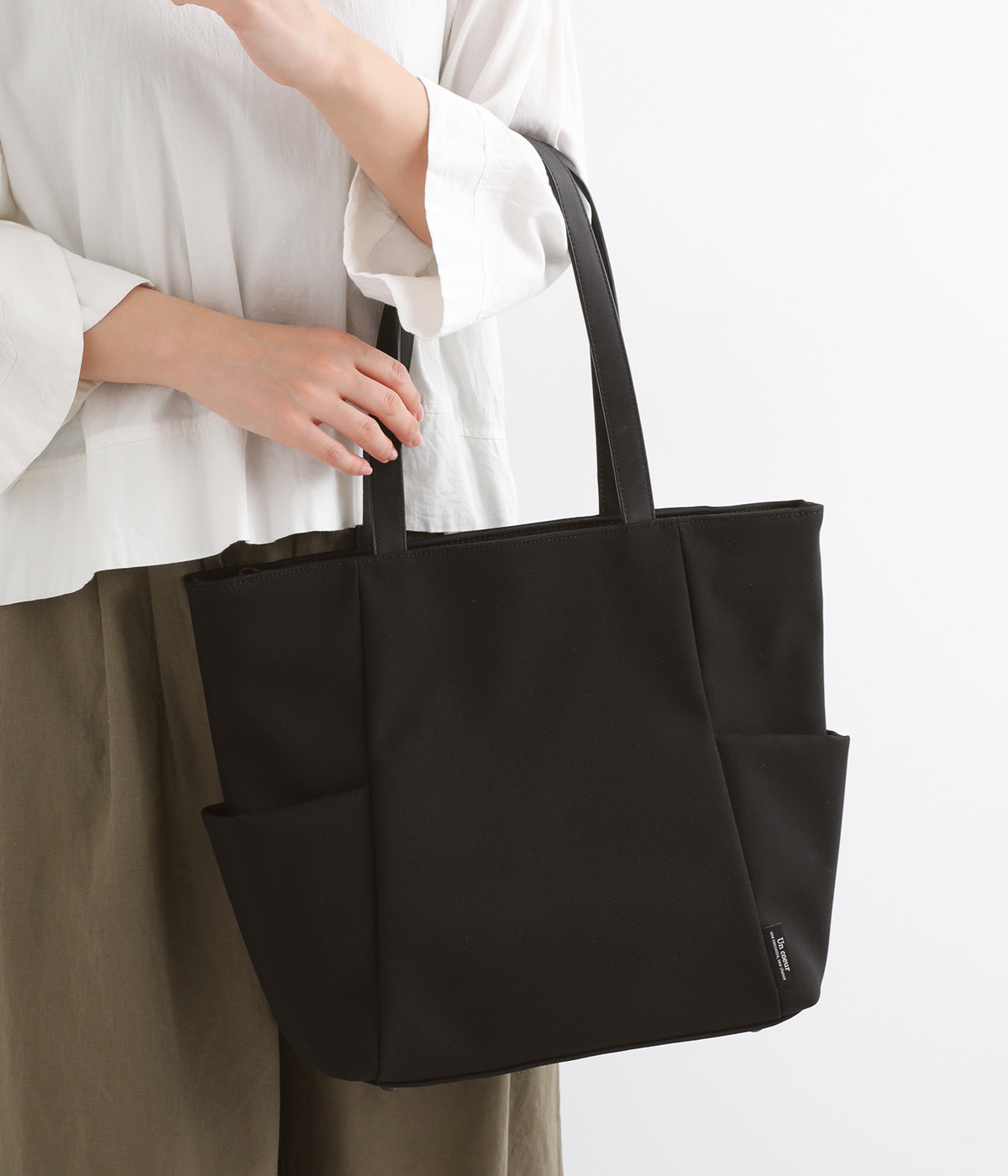 TORO(II) スクエアサイドポケットトートバッグ(ブラック-ONESIZE)