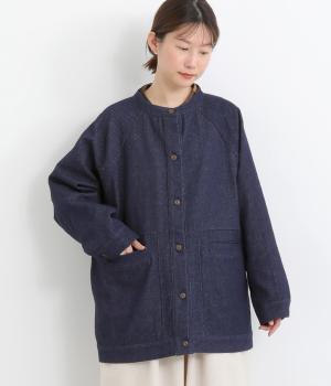 ジャカードデニムドルマンワイドジャケット(ワンウォッシュ-F)
