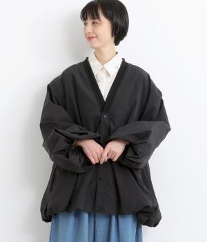 ナイロンバルーン袖アウター(ブラック-F)