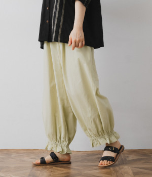 コットン　USED風フリルパンツ(ナチュラル-ONESIZE)