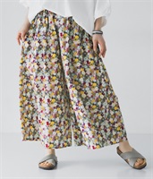 tegaki風FLOWERガウチョパンツ(イエロー-ONESIZE)