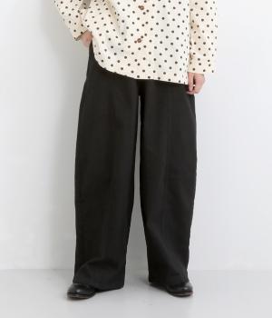 ツイルデザインタック入りパンツ(ブラック-F)