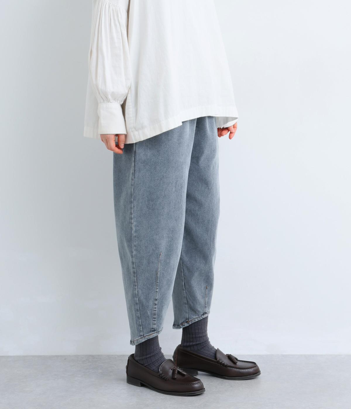 加工デニムユーズドバルーンパンツ(サックス-F)