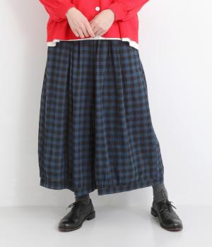 ギンガムCHECKナチュラルパンツ(ネイビー-F)