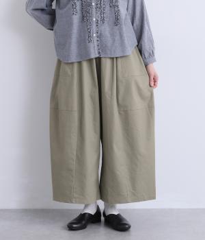ストレッチ入りダボットしたパンツ(カーキ-F)