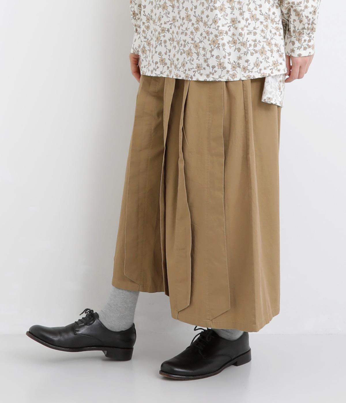 USEDダンプたくさんタックパンツ(ベージュ-F)