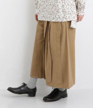 USEDダンプたくさんタックパンツ(ベージュ-F)