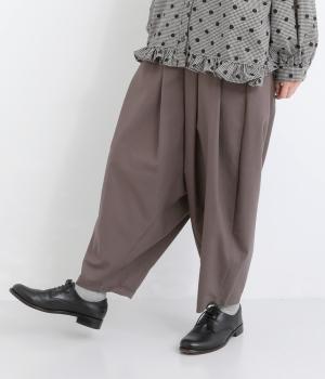コットンリネンダボゆるパンツ(チャコール-F)