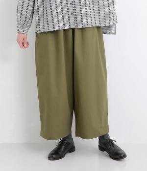 コットンリネン前ちびポケット付きバルーン風パンツ(カーキ-F)