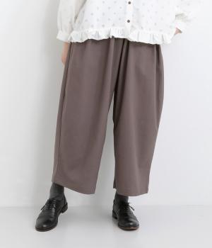 コットンリネン前ちびポケット付きバルーン風パンツ(チャコール-F)