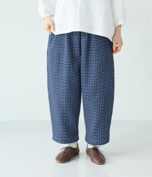 ステッチデニム　ビッグポケットゆるパンツ(ネイビー-F)