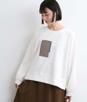 ポンチデザインワイドプルオーバー(ホワイト-ONESIZE)
