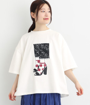 ハイヒールTシャツ(ホワイト-ONESIZE)