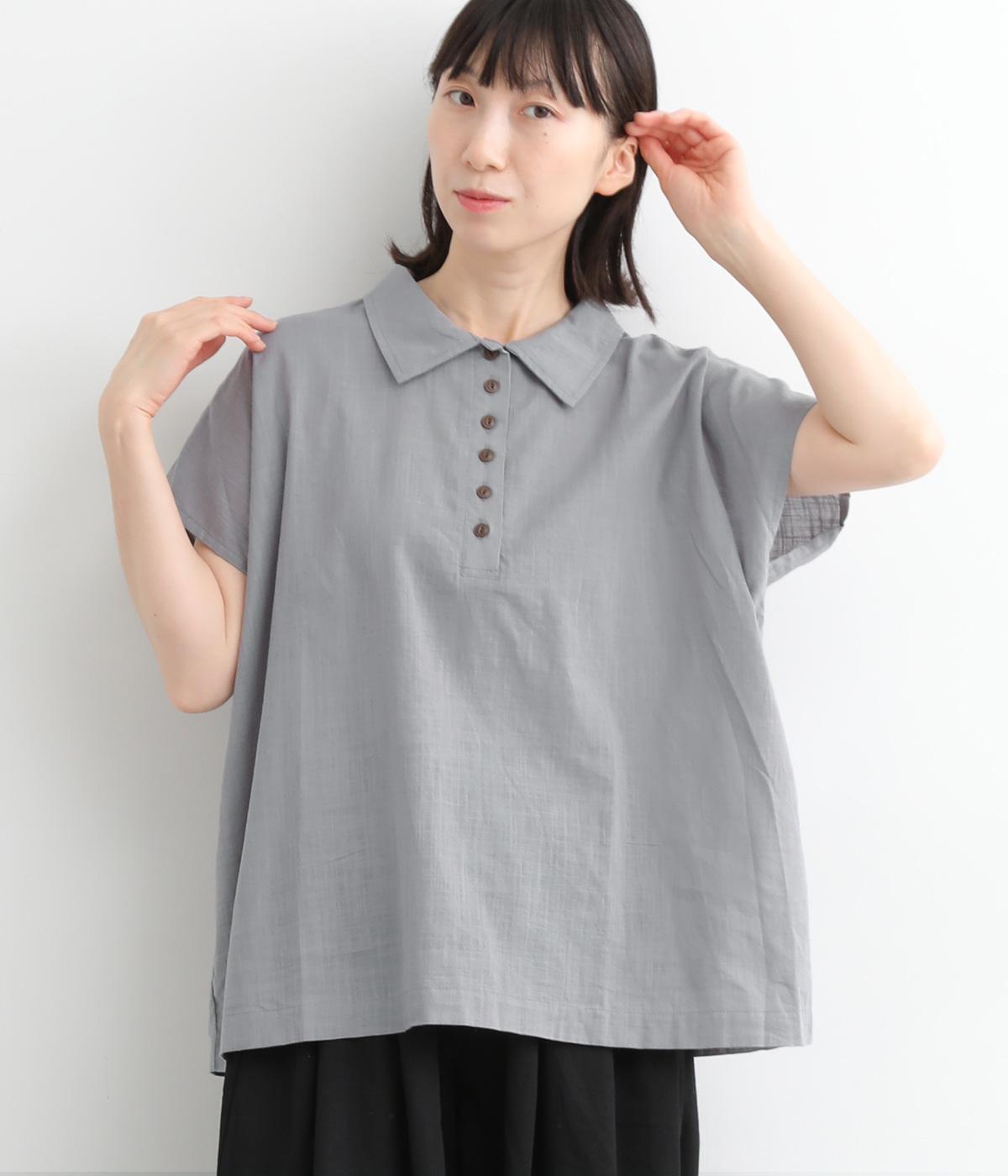 スラブ調ふんわりドルマンンスリーブプルオーバー(ライトグレー-ONESIZE)