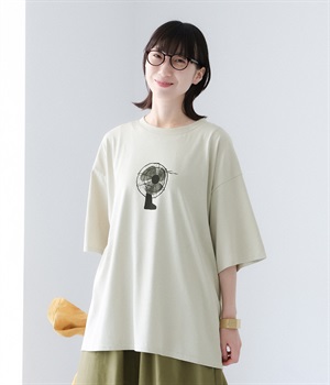 扇風機Tシャツ(サンドベージュ-ONESIZE)