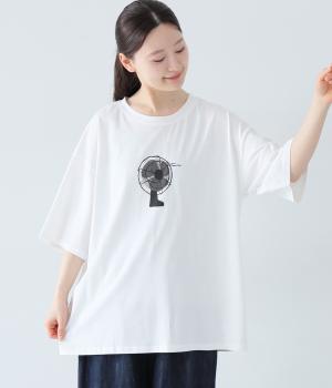 扇風機Tシャツ(ホワイト-ONESIZE)