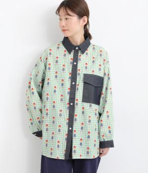 デニム×柄シャツ(アヒル-F)