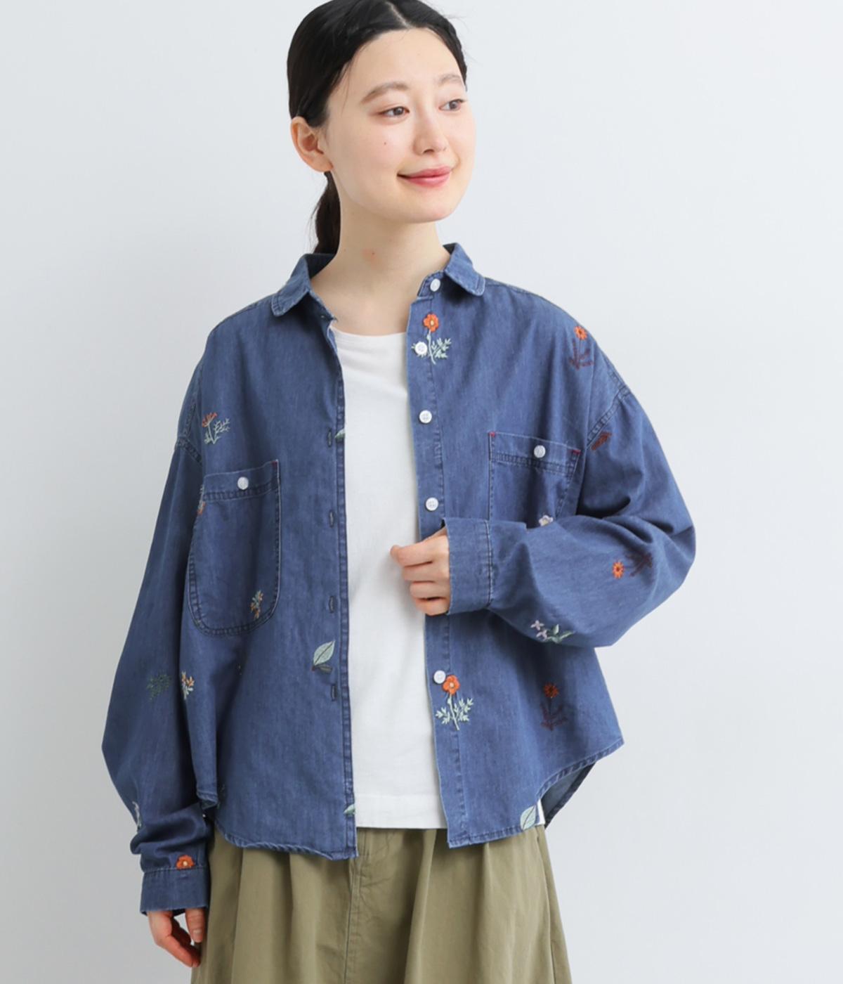 シャンブレーデニム刺繍デニムシャツ｜COLORK（カラック）の商品詳細