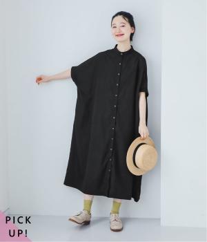 リブ袖ドルマンワンピース