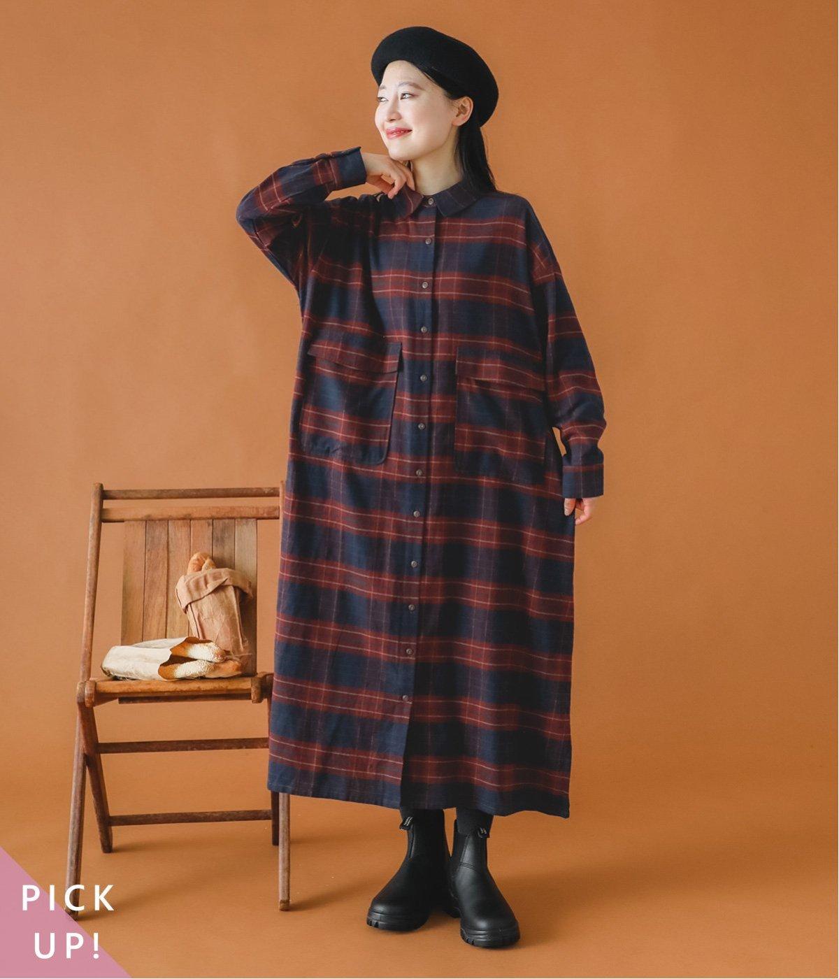 ナチュラルチェックワーク風ワンピース｜COLORK（カラック）の商品詳細