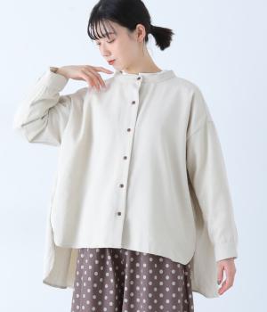 ステッチ入りコットンリネンアンブレラジャケット(ナチュラル-F)