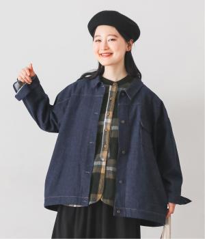 起毛デニムGジャン風オーバージャケット(ワンウォッシュ-F)