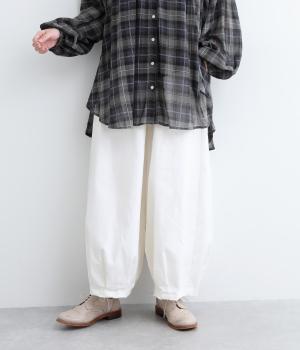 ツイルストレッチゆるっとパンツ(ナチュラル-ONESIZE)