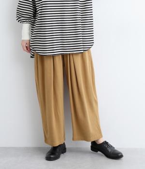 レーヨンリネンゆったり丸みパンツ(キャメル-ONESIZE)