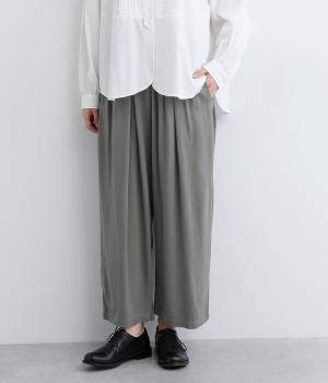 レーヨンリネンゆったり丸みパンツ(ライトグレー-ONESIZE)