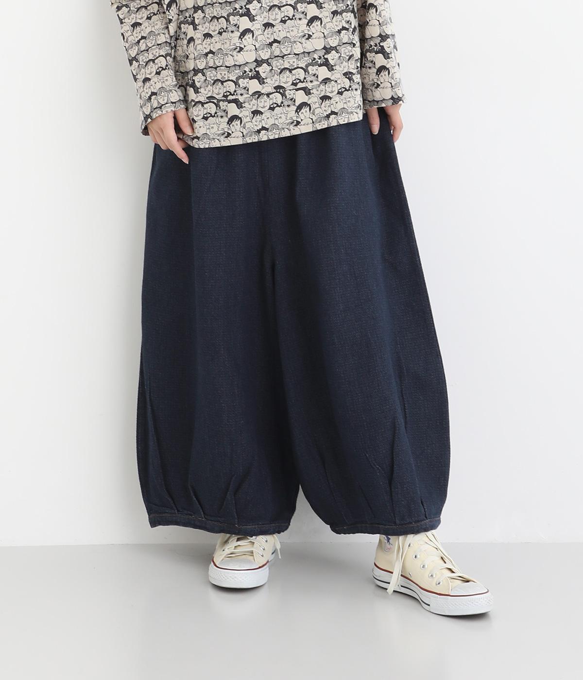 ポコポコタックゆったりナチュラルパンツ(ワンウォッシュ-F)