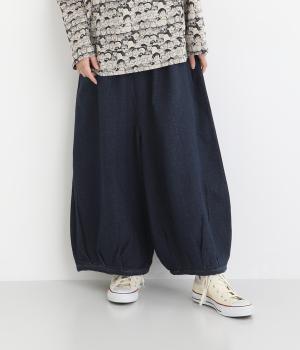 ポコポコタックゆったりナチュラルパンツ(ワンウォッシュ-F)