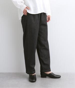 やわらかデニム後ろビッグポケットパンツ(ブラック-F)