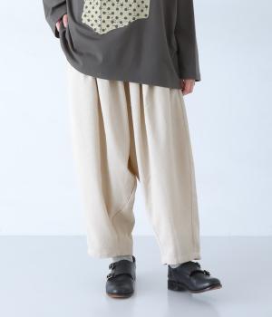 ステッチ入りコットンリネンダボットパンツ(ナチュラル-F)