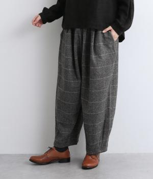 ウール混へリンボンザクっとパンツ(グレイ-F)