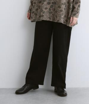 プチ起毛総ゴムストレッチパンツ(ブラック-F)