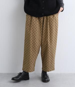 起毛ドットサルエルパンツ(ベージュ-F)