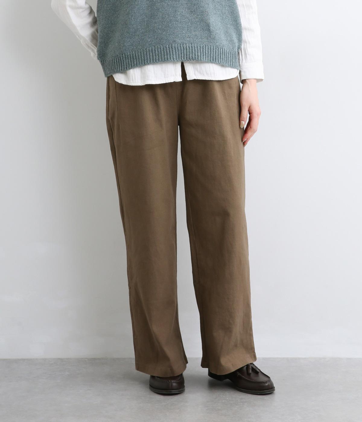 微起毛ワイドパンツ(ベージュ-F)