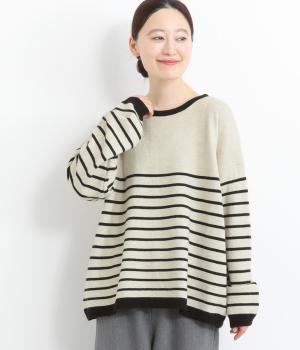 ボーダーニットプルオーバー(ナチュラル-F)