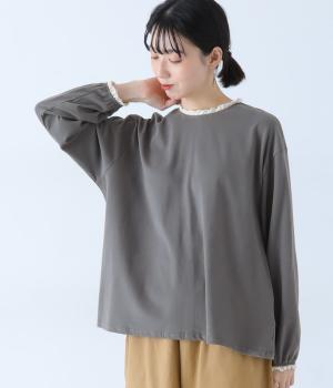 レース付きプルオーバー(チャコール-F)