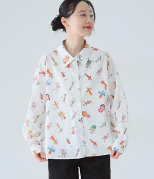 コットン柄シャツ(ホワイトピープル-F)