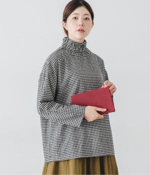 起毛miniギンガムチェックダブルネックプルオーバー