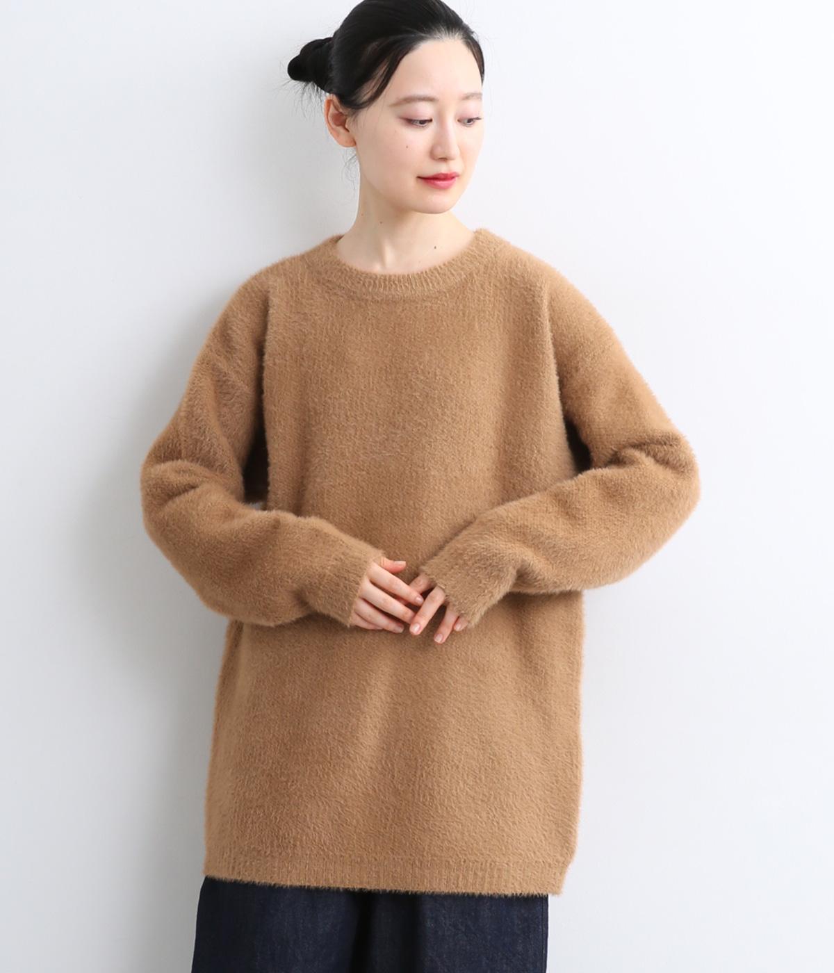 シャギーニットプルオーバー(ベージュ-F)