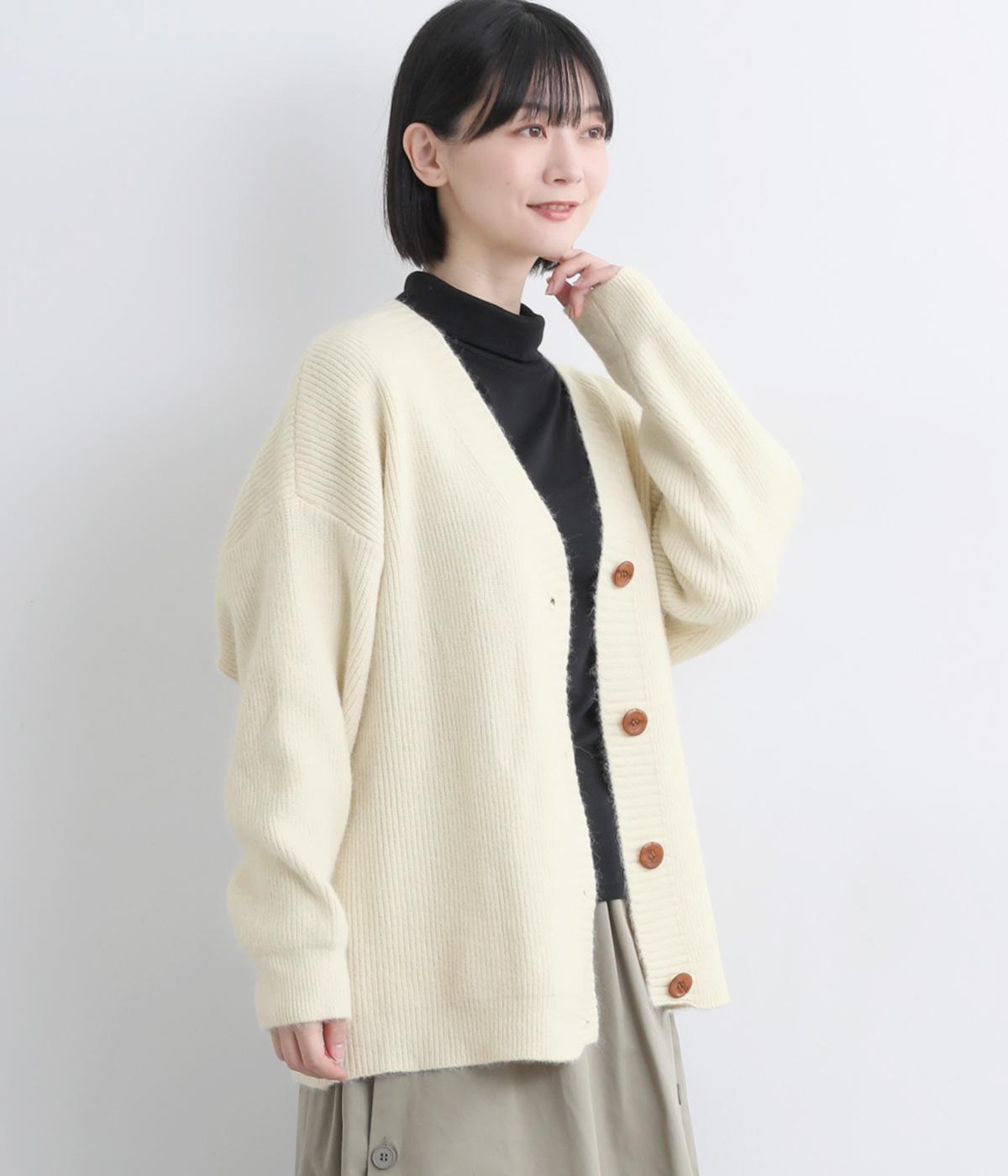 無地ニットオーバーカーディガン(ナチュラル-F)