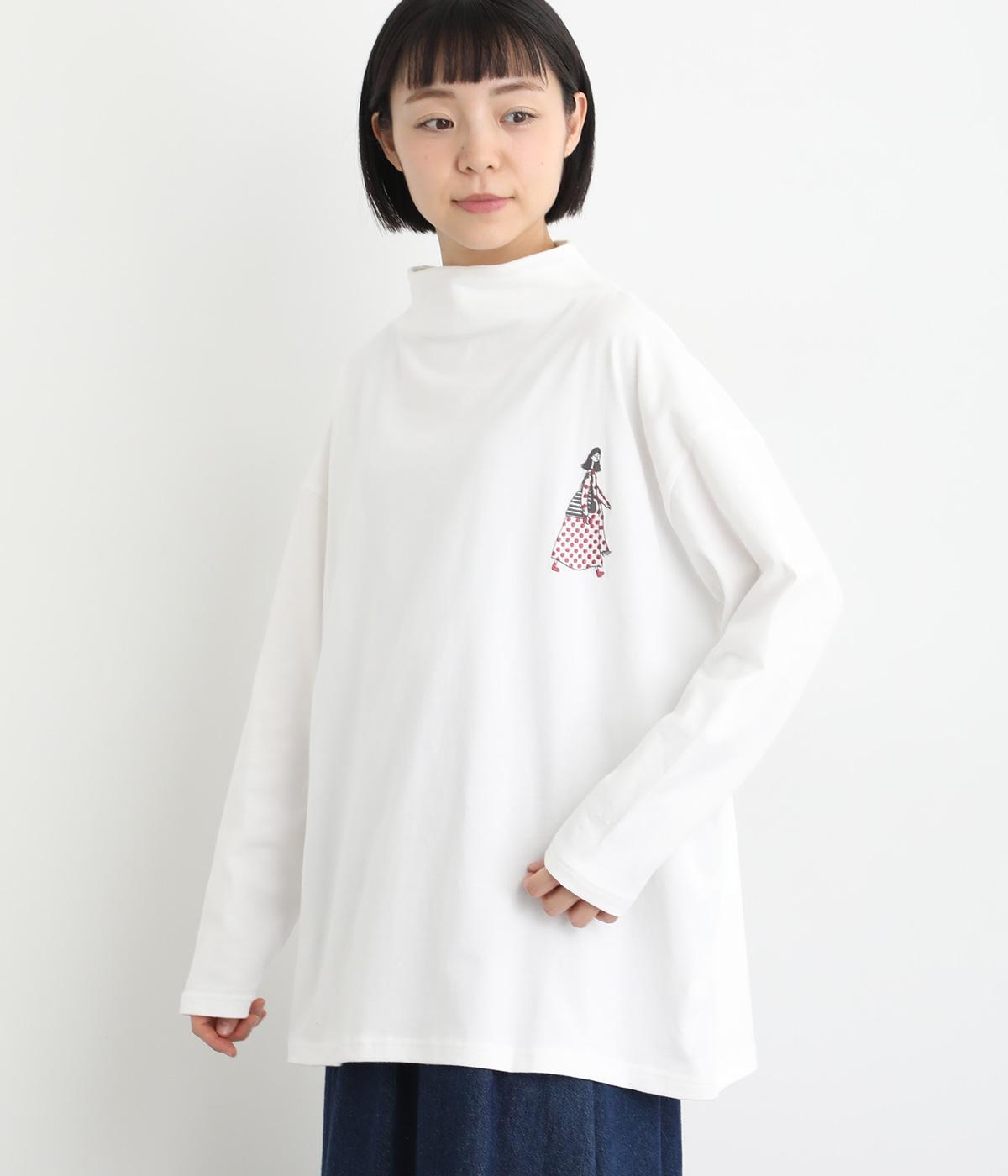 お買い物途中カットソー(ホワイト-F)