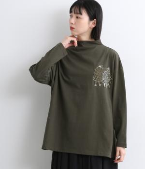 プリントTシャツ家族刺繍(チャコール-F)