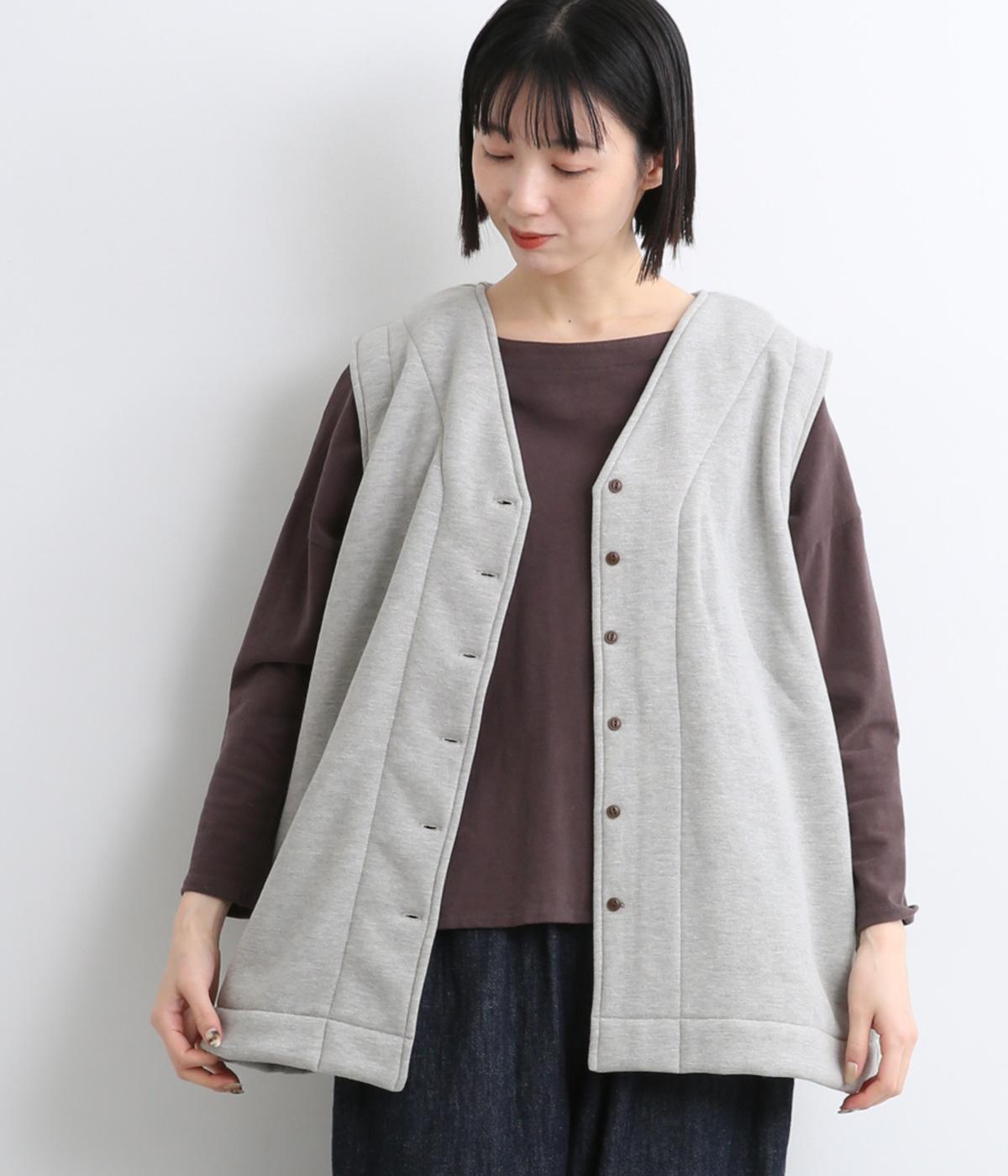 裏起毛オーバーベスト(グレー-F)