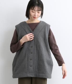 裏起毛オーバーベスト(チャコール-F)