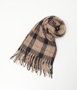 チェックストール(ネイビー-F)