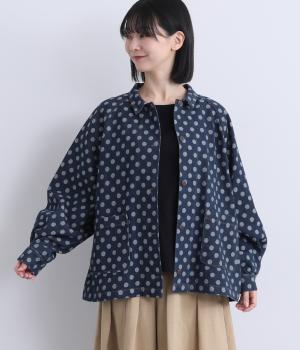 ドットデニムオーバーカラーオールジャケット